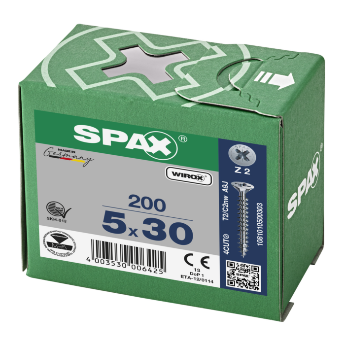 Spax spaanplaatschroeven PZ2 verzinkt 5 mm voldraad