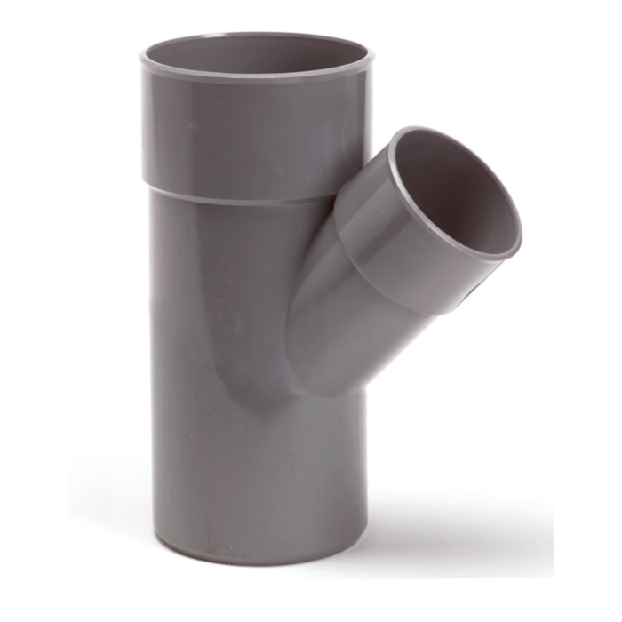PVC verloop T-stuk 45 graden lijmspie PVC verloop T-stuk 45 graden lijmspie