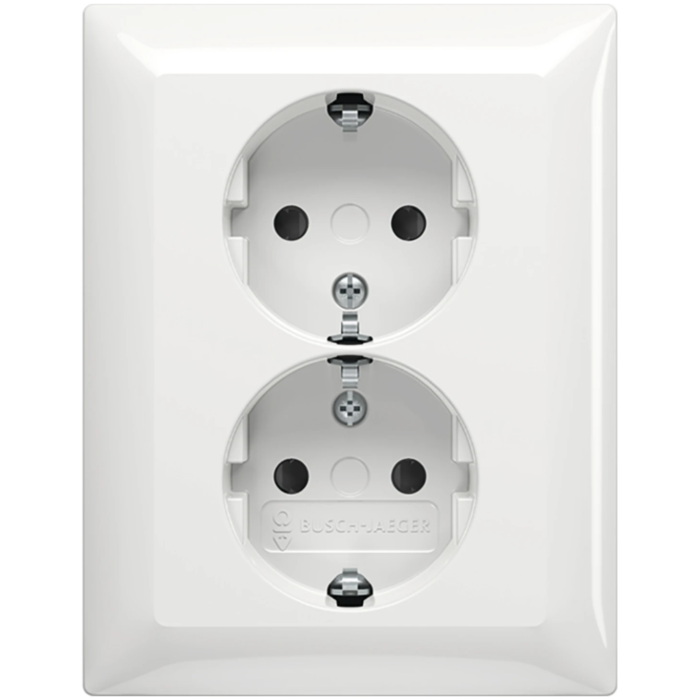 Dubbele wandcontactdoos met randaarde