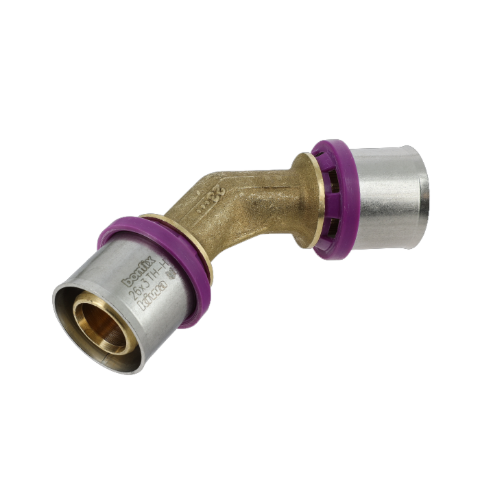 Bonfix Alu-pers knie 45° 26 mm