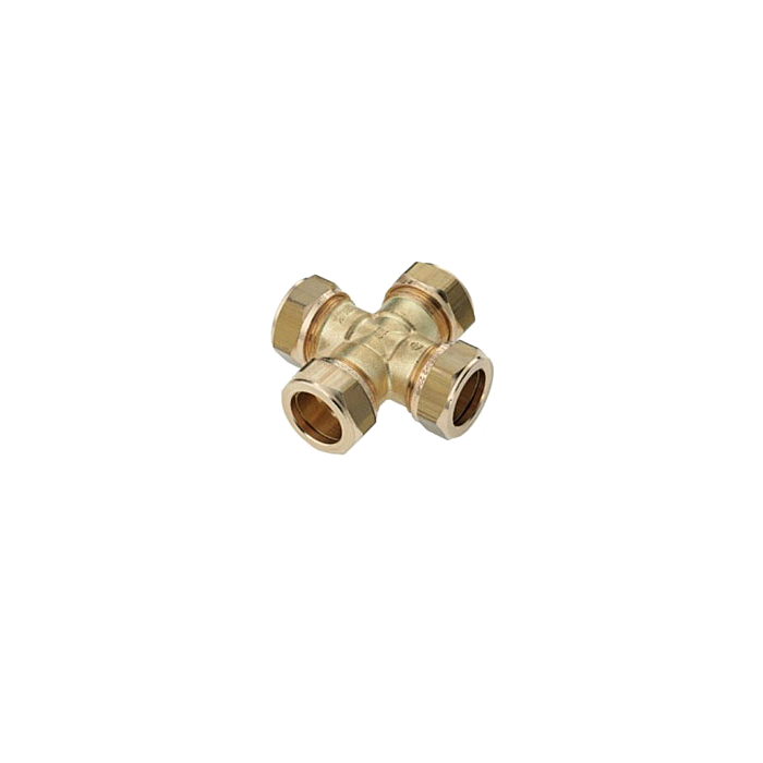 Bonfix messing kruisstuk 4 x knel 22 x 15 x 22 x 15 mm