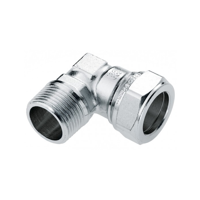 Bonfix messing draadknie vertind knel 22 mm x 3/4" buitendraad Bonfix messing draadknie vertind knel 22 mm x 3/4" buitendraad