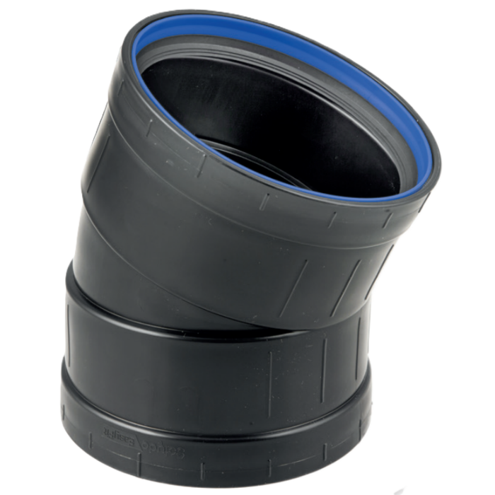 PP bocht 22.5° 2 x manchet 75 mm