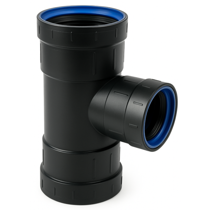 PP verloop T-stuk 90° 3 x manchet