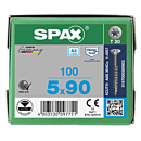 Spax spaanplaatschroeven T20 RVS A2 5 x 90 mm deeldraad 100 stuks thumbnail