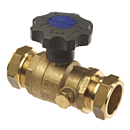Raminex kogelkraan S28 2 x knel met aftapgelegenheid 54mm thumbnail