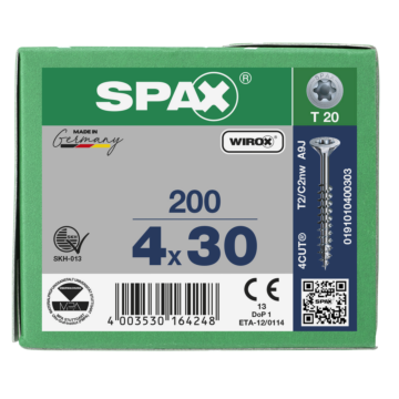 Spax spaanplaatschroeven T-STAR verzinkt deeldraad 