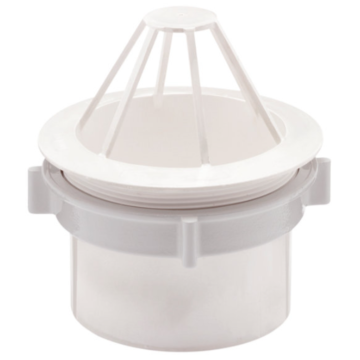 Gootuitloop met wartel voor bakgoot wit uitloop 80mm