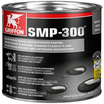 Griffon SMP 300 elastische water- en luchtdichte SMP coating - blik 1 kg - grijs (7001079)