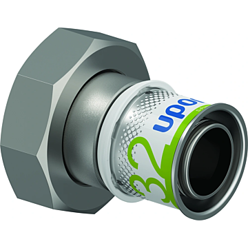 Uponor S-Press Plus schroefkoppeling met wartel 32 mm x 1 1/2"