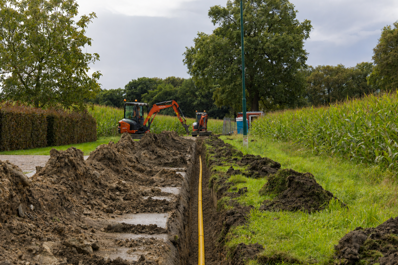 Mantelbuis gas ondergronds